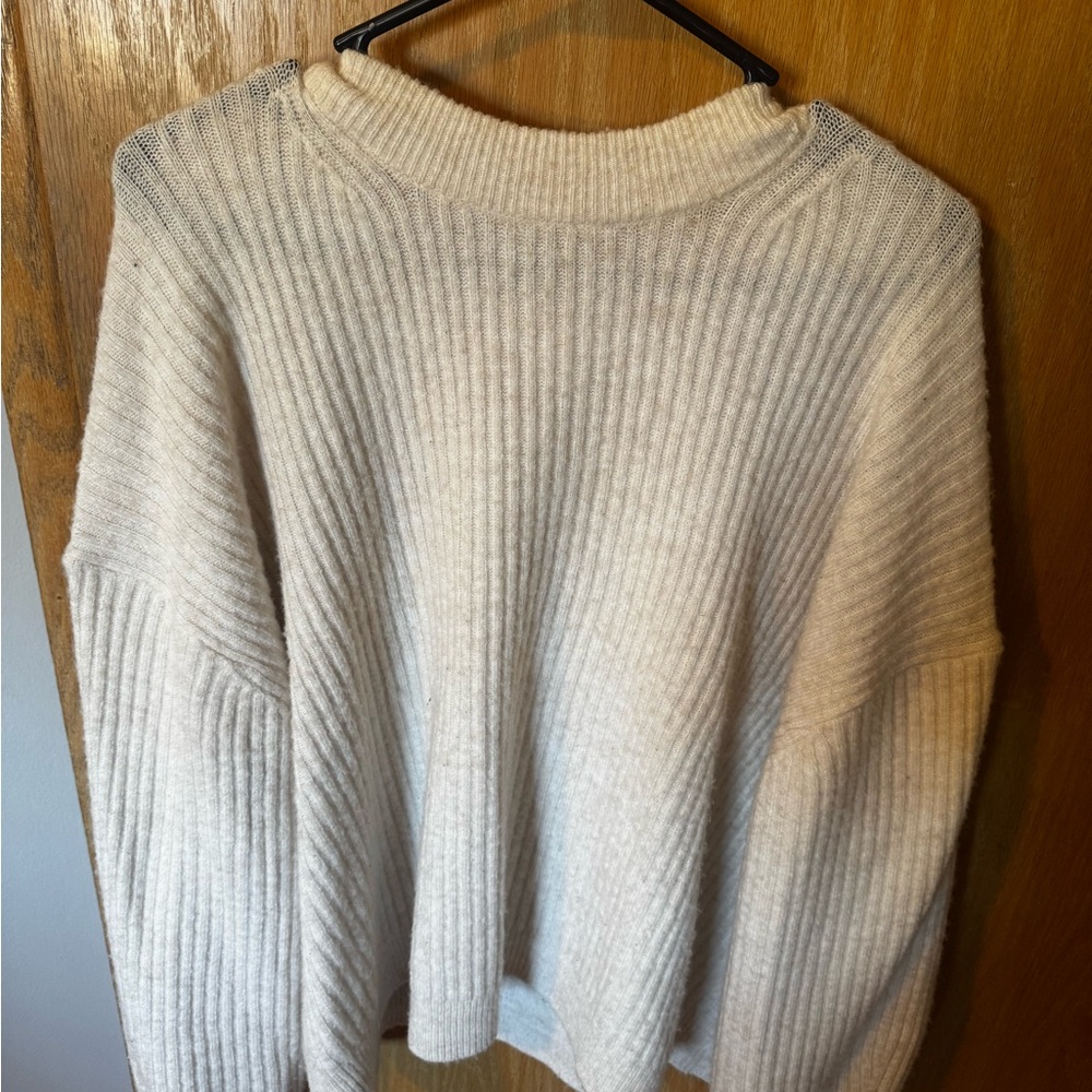 H&M Cream Ribbed Crew Neck Sweater - Picture 3 of 3